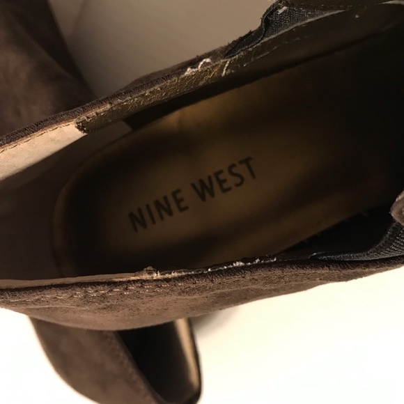 Nine West Celia suede brown ankle booties women size 7 1/2 M - Picture 10 of 11